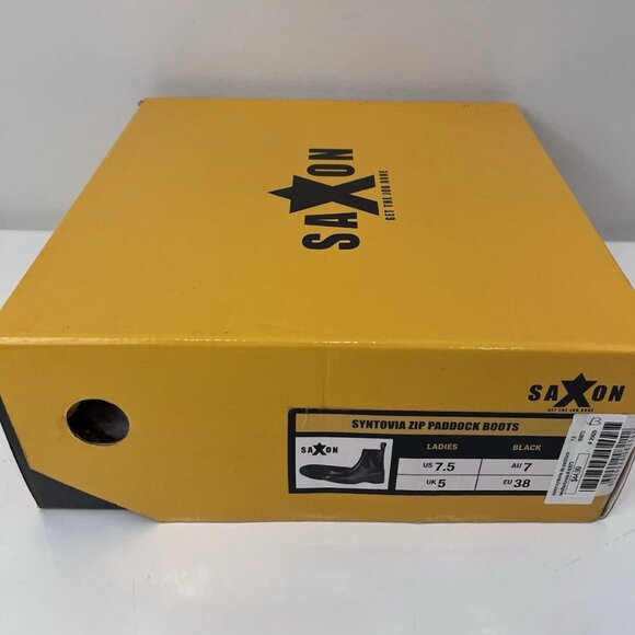 Saxon Syntovia Zip Paddock Boots - Black Equestrian Boot Womens - Picture 4 of 10